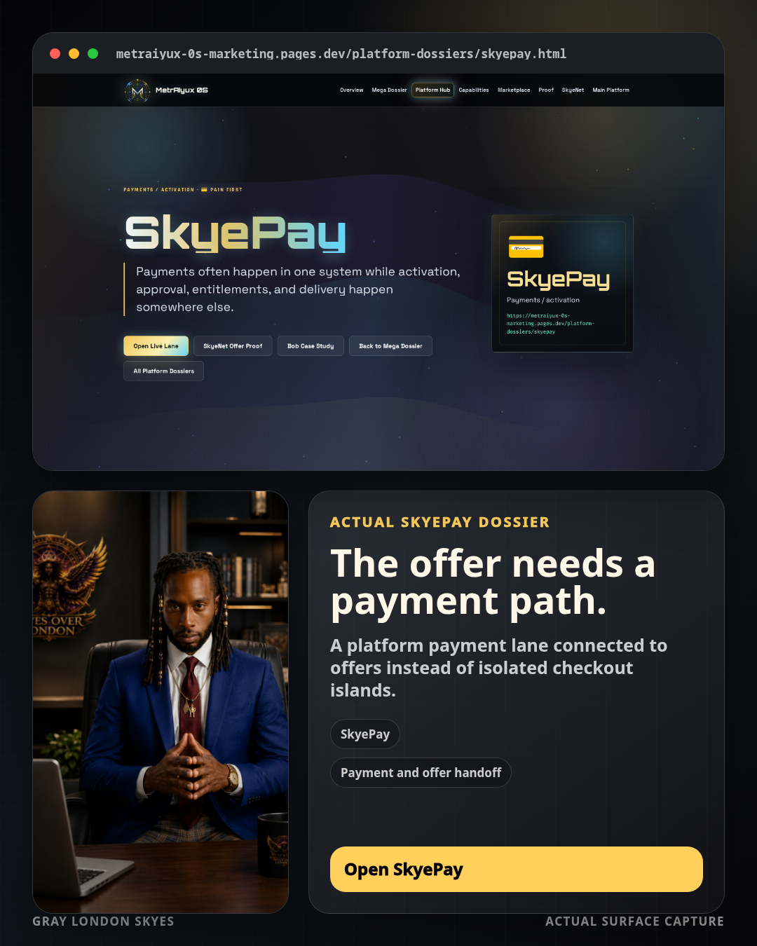 Skyepay founder checkout closeup